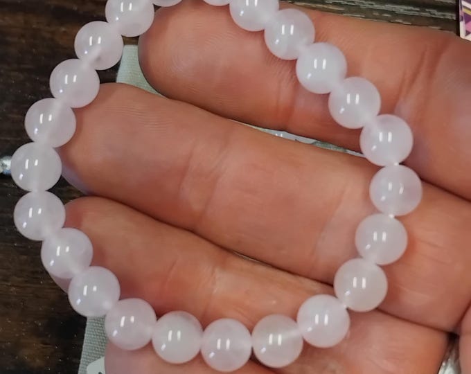 Rose Quartz- A Grade- 8 mm- Bracelet-Gift-Yourself-Friends-Family-Loved One