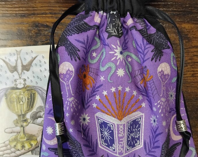 Deluxe Tarot cards pouch Bag, lined pouch, handmade -Beads- New Design