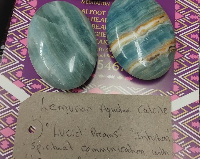Lemurian Aquatine Calcite-Soapstone-70 mm-NEW- AAA Grade-Gift-Yourself-Friends-Family-Loved One