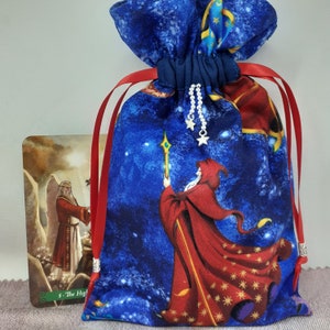 Deluxe Tarot Karten Tasche, gefütterte Tasche, handgefertigter Zauberer- Charm-Tibet-Silberperlen-Neues Design