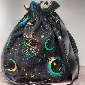 Deluxe Tarot - Tarot Karten DOUBLE-Pouch Bag, gefüttertes Täschchen, handgemacht -tibetische Silberperlen- Neues Design- Weitere Stoffe erhältlich