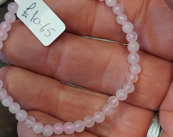 Rose Quartz- A Grade- 4 mm- Bracelet-Gift-Yourself-Friends-Family-Loved One