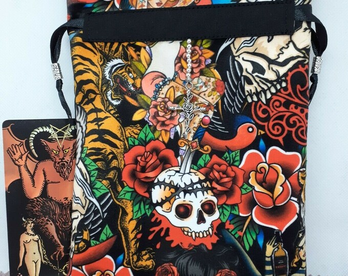 Luxury Velour Deluxe Tarot Oracle -Cards pouch Bag, lined pouch, handmade -Charm- Beads- New Design