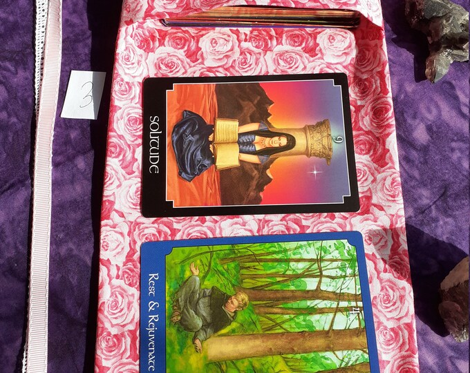 Deluxe Oracle Cards cards pouch Bag, lined pouch, handmade- Ribbon -Beads- New Design