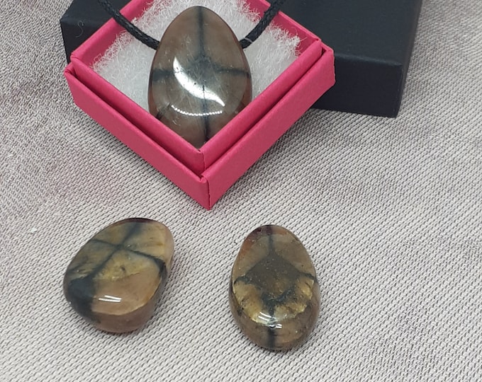 Chiastolite- Pendant Black Cord- Gift Box- Gift Yourself- Friend- Family -Loved One
