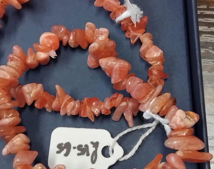 Rhodochrosite-Bracelet- Chip-Handmade-"Feelings of Compassion,"-Gift-Yourself-Friends-Family-Loved One