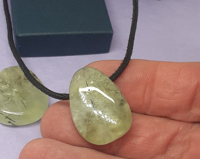 Prehnite-Epidote-Black Cord- Gift Box- Gift-Yourself- Friends-Family-Loved One-Gift Box