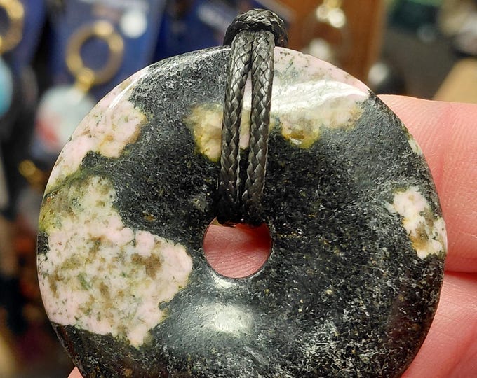 Khyberstone-Donut-50 mm-Pendant- Black Cord - Gift-Yourself- Friends-Family-Loved One-Gift Box