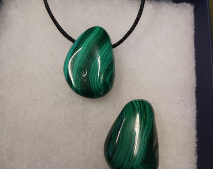 Malachite - Pendant- Black Cord - Gift-Yourself- Friends-Family-Loved One-Gift Box