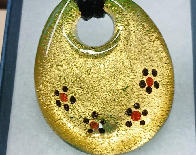 Colourful Glass Pendant - Pendant- Black Cord - Gift-Yourself- Friends-Family-Loved One-Gift Box