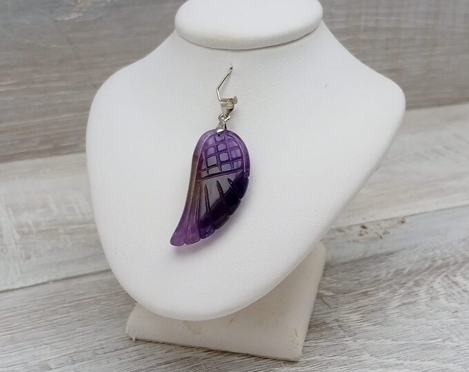 Angel Wing Pendant -Various Gemstones- Black Cord - Gift-Yourself- Friends-Family-Loved One-Gift Box