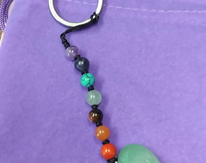 Aventurine-Heart Key Ring- Chakra - Gift-Yourself- Friends-Family-Loved One-Gift Box-Handmade