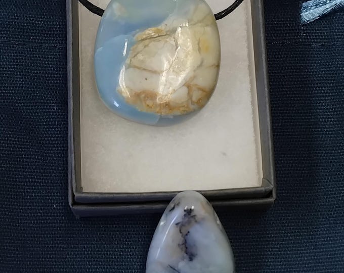 Andean Opal - Pendant- Black Cord - Gift-Yourself- Friends-Family-Loved One-Gift Box
