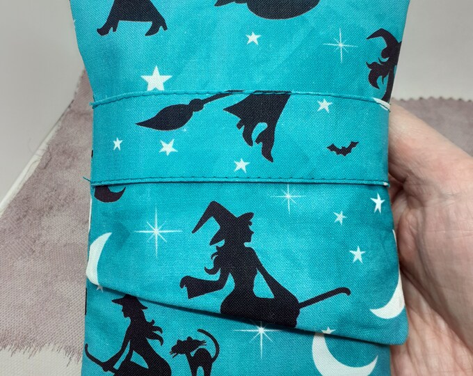 Deluxe Pocket Style Tarot Cards cards pouch Bag, lined pouch, handmade- New Design- Witch-Broomstock