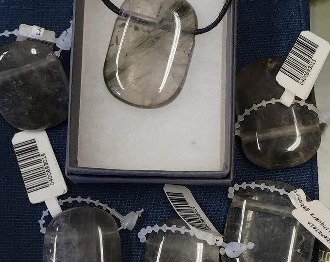 Actinolite Quartz - Pendant- Black Cord - Gift-Yourself- Friends-Family-Loved One-Gift Box