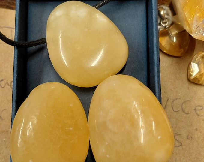Calcite - Orange -Pendant- Black Cord - Gift-Yourself- Friends-Family-Loved One-Gift Box