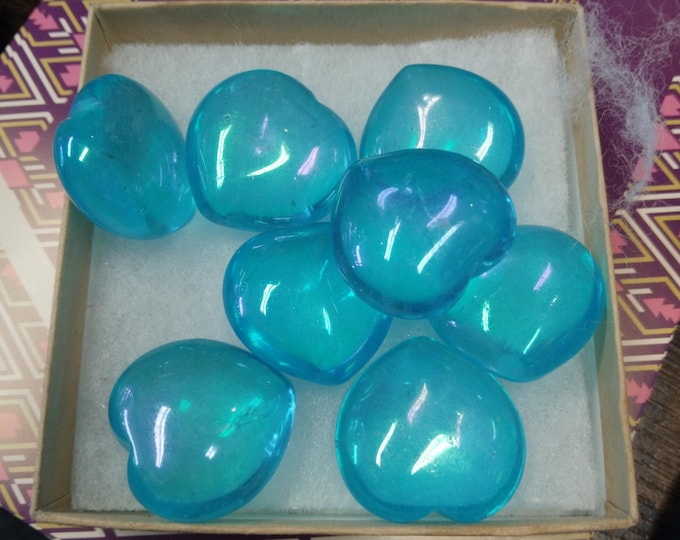 Blue Aura Quartz Heart- Gift-Yourself- Friends-Family-Loved One-Gift Box