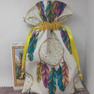 Tarot de luxe - Sac pochette pour cartes Oracle, pochette doublée, fait main - Perles - Nouveau design