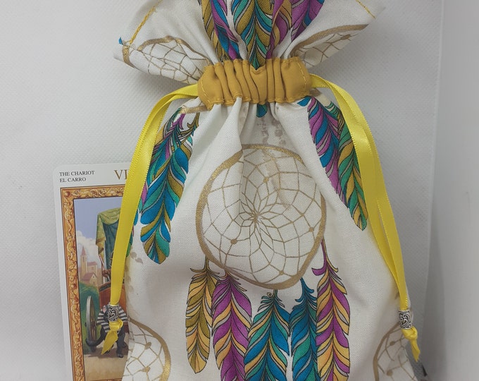 Deluxe Tarot - Oracle- cards pouch Bag, lined pouch, handmade - Beads- New Design