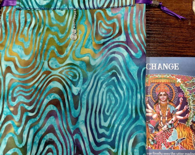 Deluxe Tarot Card Pouch: Extra Large Lined Bag with Charm