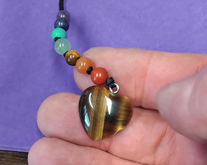 Tigers Eye-Heart Key Ring- Chakra - Gift-Yourself- Friends-Family-Loved One-Gift Box-Handmade