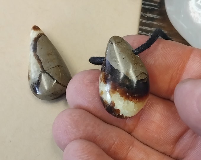 Septarian  Pendant Necklace- Cord - Gift-Yourself- Friends-Family-Loved One-Gift Box