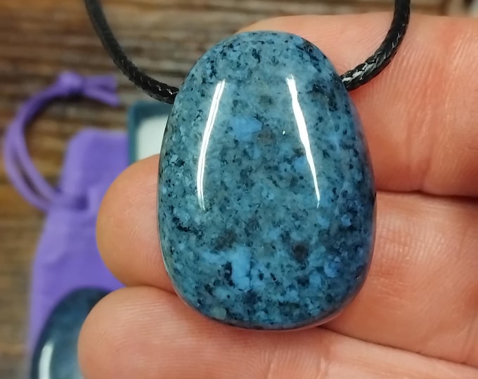 Dumortierite - Pendant- Black Cord - Gift-Yourself- Friends-Family-Loved One-Gift Box