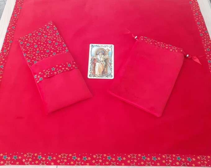 Deluxe Altar-Reading Cloth-Matching  Pocket Style and Tarot Cards cards pouch Bag, lined pouch, handmade- New Design