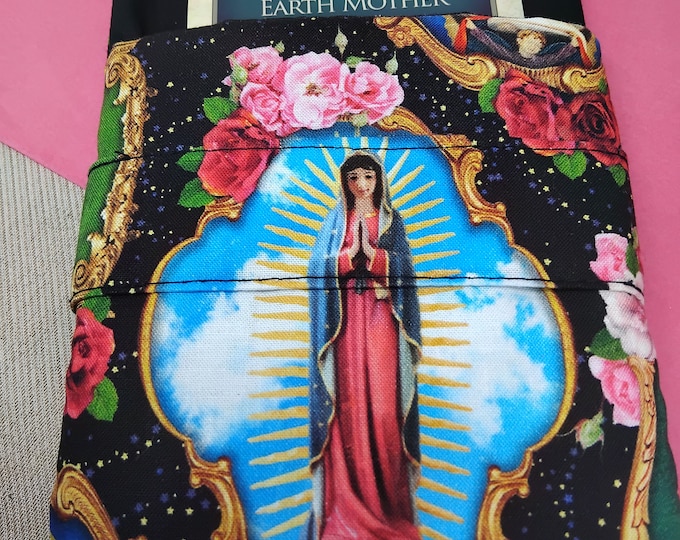 Deluxe Pocket Style ORACLE- LARGE TAROT Our Lady of Guadalope-Mother Mary- Cards pouch Bag, lined pouch, handmade- New Design