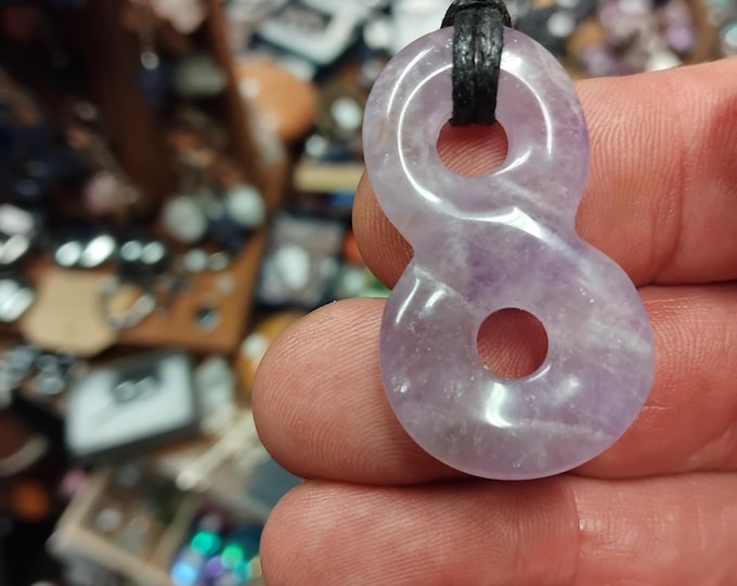 Eternity-Infinity-Amethyst- Pendant- Black Cord- Gift Box- Gift-Yourself- Friends-Family-Loved One-Gift Box