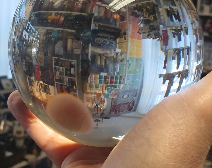 Clear Crystal Large Ball-Sphere- 13 cm-With Stand-Gift-Yourself-Friends-Family-Loved One