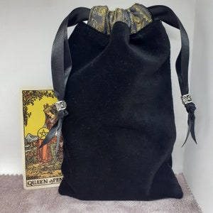 Luxury Velvet Deluxe Style Black Tarot Cards cards pouch Bag, lined pouch, handmade- New Design