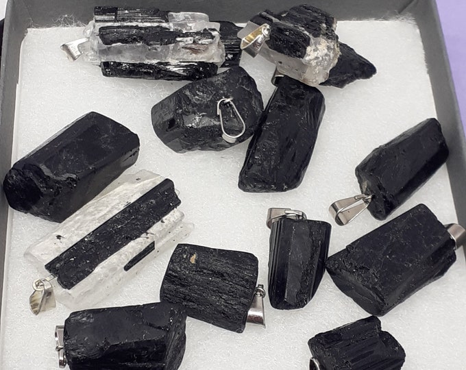 Black Tourmaline Pendant- Black Cord-powerful and protective stone- Perfect gift for yourself- a friend or a Loved one