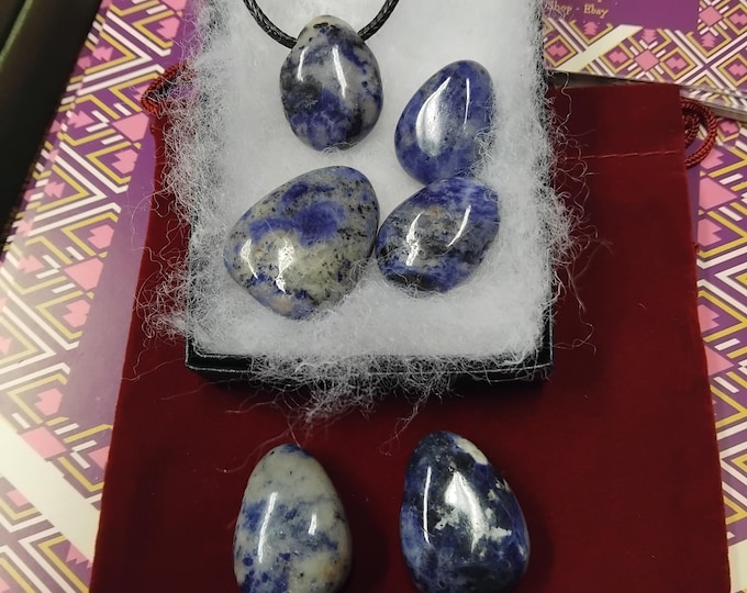 Sodalite Pendant- Black Cord- Gift Box- Gift-Yourself- Friends-Family-Loved One-Gift Box