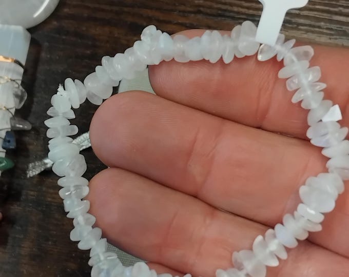 Rainbow Moonstone- AA Grade-Chip- Bracelet-Gift-Yourself-Friends-Family-Loved One