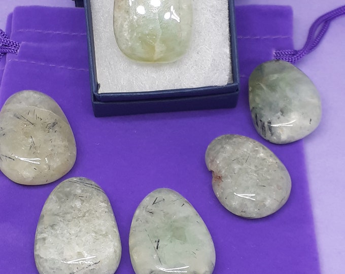 Prehnite - Pendant- Black Cord - Gift-Yourself- Friends-Family-Loved One-Gift Box