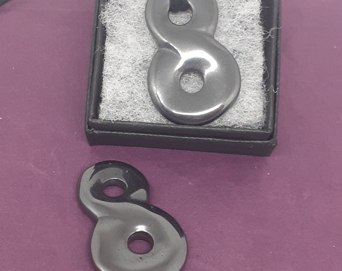 Eternity-Hematite Pendant- Black Cord- Gift Box- Gift-Yourself- Friends-Family-Loved One-Gift Box