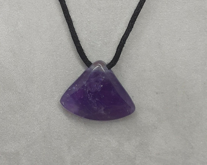Amethyst 30 mm x 25 mm Art Deco  Pendant- Black Cord- Gift Box- Gift-Yourself- Friends-Family-Loved One