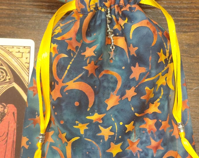 Deluxe Tarot cards pouch Bag, lined pouch, handmade - Beads- New Design