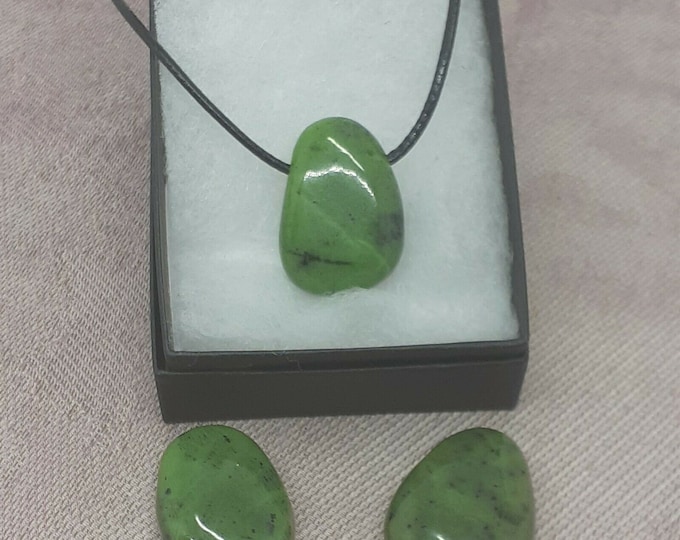 Nephrite Jade- Pendant- Black Cord- Gift Box- Gift-Yourself- Friends-Family-Loved One-Gift Box