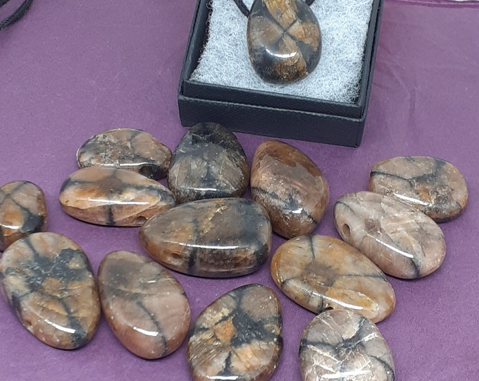 Chiastolite  "A" Grade - Pendant-Black Cord- Gift Box- Gift-Yourself- Friends-Family-Loved One-Gift Box