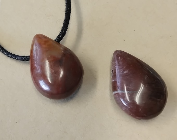 Petrified Wood Pendant Necklace- Cord - Gift-Yourself- Friends-Family-Loved One-Gift Box