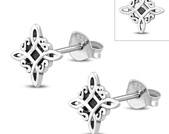 Witches Knot Stud Sterling 925 Silver Stud Earrings  "Goddess Collection" Lovely Gift Yourself Friends -NEW
