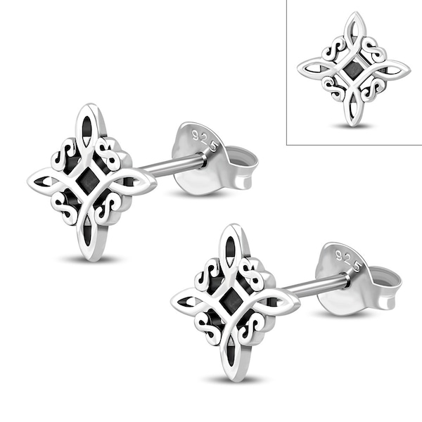 Witches Knot Stud Sterling 925 Silver Stud Earrings  "Goddess Collection" Lovely Gift Yourself Friends -NEW