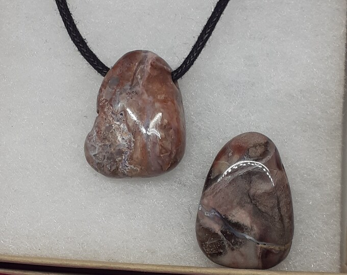 Fluorite-Opal (Tiffany Stone) -Pendant- Black Cord - Gift-Yourself- Friends-Family-Loved One-Gift Box