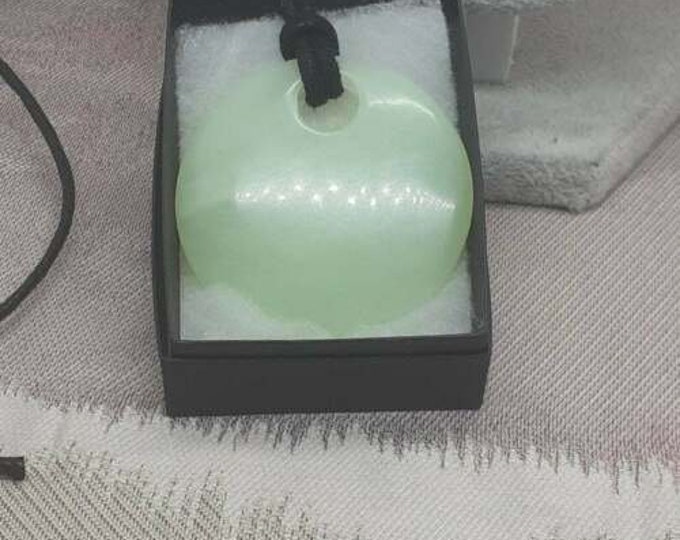 New Jade Circle - 50 mm-Pendant - Pendant- Black Cord - Gift-Yourself- Friends-Family-Loved One-Gift Box