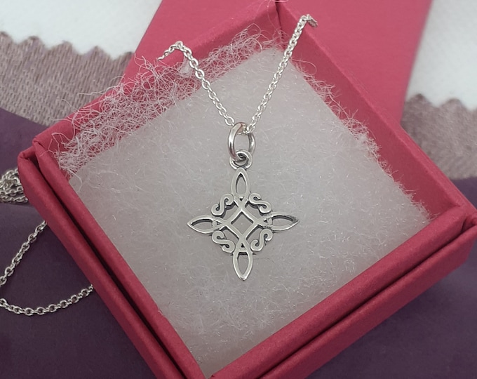 Witches Knot -Charm- SMALL Pendant Sterling Silver 925 - New "Goddess Collection"- Lovely Gift- Yourself- Friends- Family-Loved One