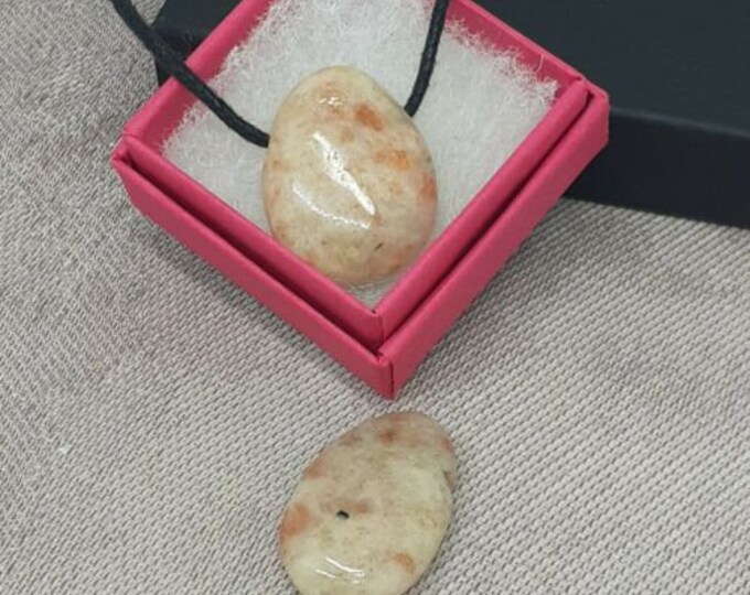 Sunstone Pendant- Black Cord- Gift Box- Gift-Yourself- Friends-Family-Loved One-Gift Box