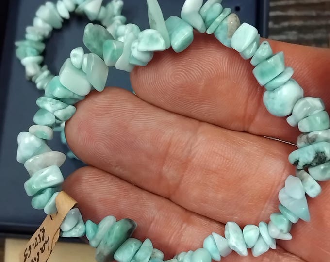 Larimar-Bracelet- Chip-Handmade-"Ultimate Love Stone for Couples"-Gift-Yourself-Friends-Family-Loved One