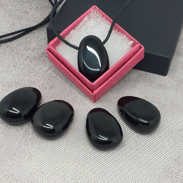 Black Obsidian Pendant- Black Cord- Gift Box- Gift-Yourself- Friends-Family-Loved One-Gift Box